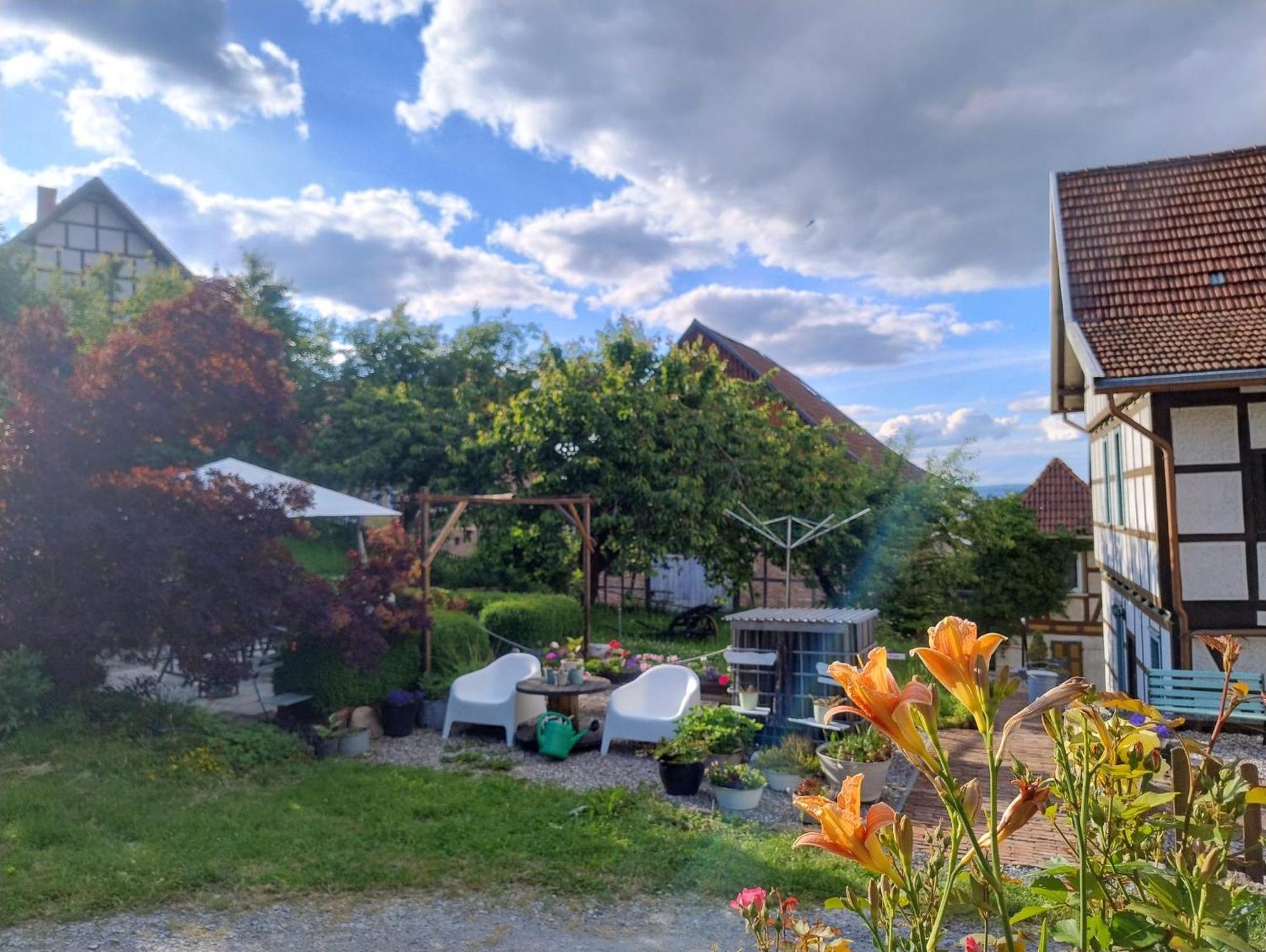 Minicamping Und B&B Apartment Hintergarten Niederorschel Esterno foto